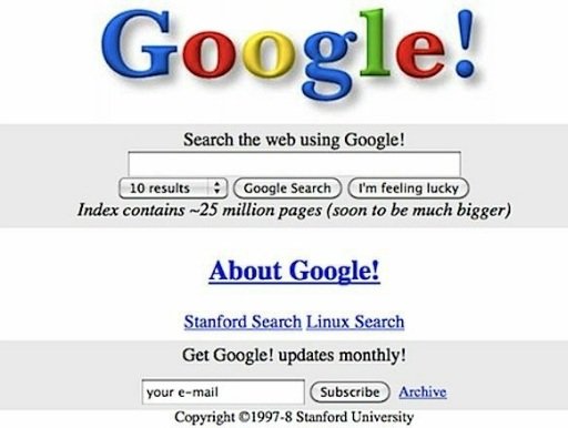 скриншот - старый дизайн Google